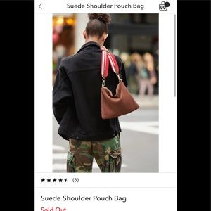 Suede Shoulder Pouch Bag
